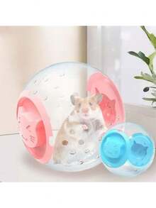 1pc 4.7/6.3 Inch Hamster Ball, Running Ball Toy, Transparent & Breathable, Promotes Healthy Exercise, Relieves Stress, Easy To Clean, Suitable For Small Pets Outdoor Running, Interactive Rodent Toy, Relieves Boredom, Transparent Hamster Ball, Breathable Design, Portable - Pink - View 7