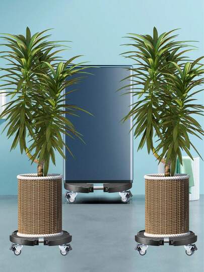 1pc Adjustable Plant Stand With Wheels, Heavy Duty Planter Caddy With Lockable Casters & Brake, Elevated Plant Pot Base Tray Storage Rack For Indoor Outdoor Plant Moving Storage Care