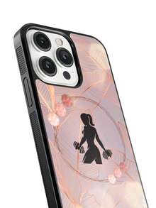 Funda para Celular todos Gym Fitness Mujer Aesthetic Pesas A - Negro - Ver 2