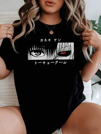 Graphic Shows Intense Split Eye Illustration Symbolizing Duality And Hidden Inner Power Women's Casual 100% Cotton Tshirt