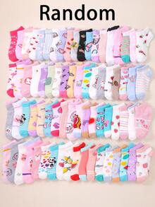 20双儿童短袜，条纹、波点、蝴蝶结、动物图案，休闲运动款，适合日常穿着、户外运动、跑步、篮球等，也适合作为生日、节日、儿童节礼物。 - 彩色 - 查看 21