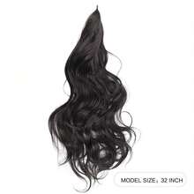 合成长卷发层次感马尾假发片 | 柔软耐热纤维女士发饰 - 彩色 - 查看 4