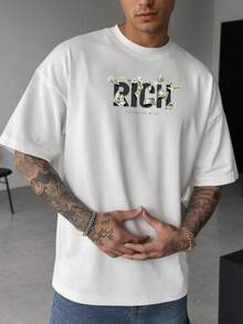 GRDR Graphic Print Short Sleeve T-Shirt, Comfortable & Breathable, Suitable For Summer, Leading Fashion - White - View 2