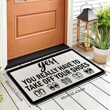Gray Shoe Pattern Welcome Mats, Bathroom Rugs, Area Decorative Carpets, Non-Slip Entrance Hall Carpets, Washable Indoor Carpets For Entryway, Neutral Carpets For Hallway, Kitchen Mats, Floor Entrance Bathroom, Room, Suitable For Indoor And Outdoor Entrances, Black Non-Slip Doormat - Colored Shoe Pattern - View 15