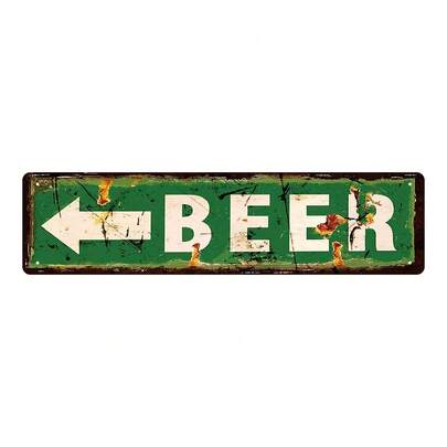 1 Piece Of Beer Sign, Arrow Bar Sign, Street Sign, Ultra-Thin Sign, Room Bar, Garage, Men's Cave, Restaurant, Shop, Office, Home Decor, Novelty Wall Art, 4x16 Inches/10x40 Centimeters