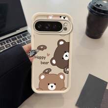 おしゃれなクマのスマホケース  Pixel 9 Pro XLに適しています | 5G対応 画素 9 プロ / 画素 9 / ピクセル9a / 画素 10 / 画素 10 プロ / 画素 8A(日本語) / 画素 8 / 画素 8 プロ / 画素 7 / 画素 7 プロ / 画素 7a (日本語に翻訳すると) TPU保護するケース 耐衝撃性 トレンディシェルバックカバー  画素 8A、 9A、 10 いフォン 11/12/13/14/15/15プロ/15 プラス/15 プロマックス/11プロ/12プロ/13プロ/14プロ/12ミニ/13ミニ/11プロマックス/12プロマックス/13プロマックス/14プロマックス/14プラス/5 - ブラック - チェックする 7
