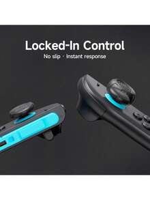 三合一硅胶摇杆帽，防滑保护套，兼容 Switch NS2/OLED/Lite、Joy-Con、Pro 控制器、5/4、Series X/S，3D 纹理握把，防汗，提升射击精度，延长摇杆寿命，游戏配件（黑色/红蓝） - 彩色 - 查看 8