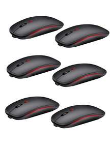Ratón inalámbrico Bluetooth recargable y portátil de ABS, modo dual, silencioso, para computadora/laptop, oficina y juegos, con carga inalámbrica 2.4G y retroiluminación - Negro - Ver 15