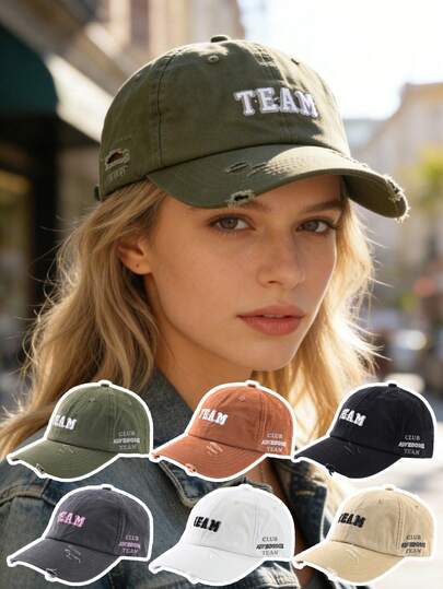 1pc Women's Baseball Cap, Fashionable Casual Embroidered Versatile Snapback Hat For Sun Protection, Suitable For Spring, Summer, Cycling, Outdoor Activities