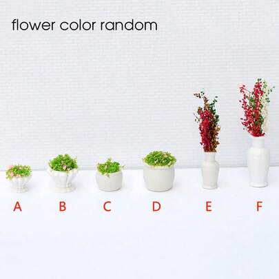 Miniature Plant Model Finished Product Flower Pot Landscape Flower Pot Outdoor Flower Bed Green Plant Miniature Flower Bed Flower Vase Model Outdoor Simulation Landscape Flower Pot Potted Plant Architectural Sandbox Micro Scene Decoration Flower Stand, Suitable For Christmas Gifts, Pretend Play, Birthday Gifts