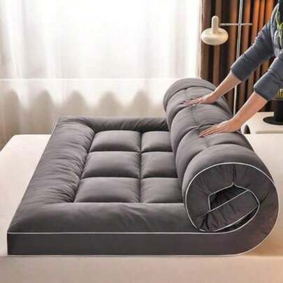 Aafan 10cm Thick Super Soft & Skin-Friendly Grey Hotel Mattress Topper, Breathable & Fluffy Mattress Topper, Non-Slip Design For All Seasons