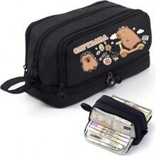 Capybara Patterned Click Pens,Erasable Blue Ink Pens, Christmas Stationery Gifts, Fine Writing Tools For Office And Study,Large-Capacity Multi-Layer Pencil Case,Back To School Supplie Essentials Office Supplies Valentine's Day Gifts - Multicolor - View 15