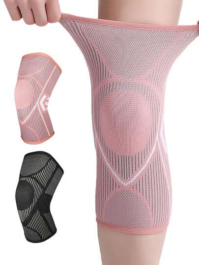 Anti-Slip Elastic Sports Knee Pads, Breathable Compression Knee Support, Relieve Knee Pain, Shock Absorption, Suitable For Volleyball, Football, Dance, Yoga, Tennis, Running, Cycling, Fitness, Climbing, Basketball