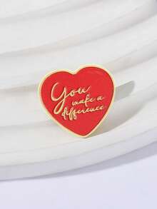 1Pc You Make A Difference Enamel Pins Motivating Red Heart Quotes Metal Brooches Lapel Badge Jewelry Gifts For Lover Friend - Multicolor - View 7