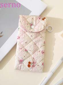 Fashionable Scratch-Resistant Glasses Protective Case, Flip Cover Minimalist Printed Cute Eyeglass Pouch, Portable - Multicolor - View 4