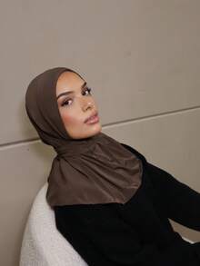 1pc Fashionable Casual Elegant Instant Hijab Cap, Classic Minimalist Style, Soft & Breathable Jersey Fabric, Versatile For Daily Life, Festivals, Prayers - Turban - View 8