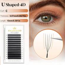 CoMango 12 Rows C Curl Curly 3D/4D/5D Eyelash Extensions, New U/W Shaped Velvet Silk Lashes, Narrow Angle Pre-Made Lash Clusters, Lightweight & Fluffy Mink Fur Lash Effect - C - Xem 41