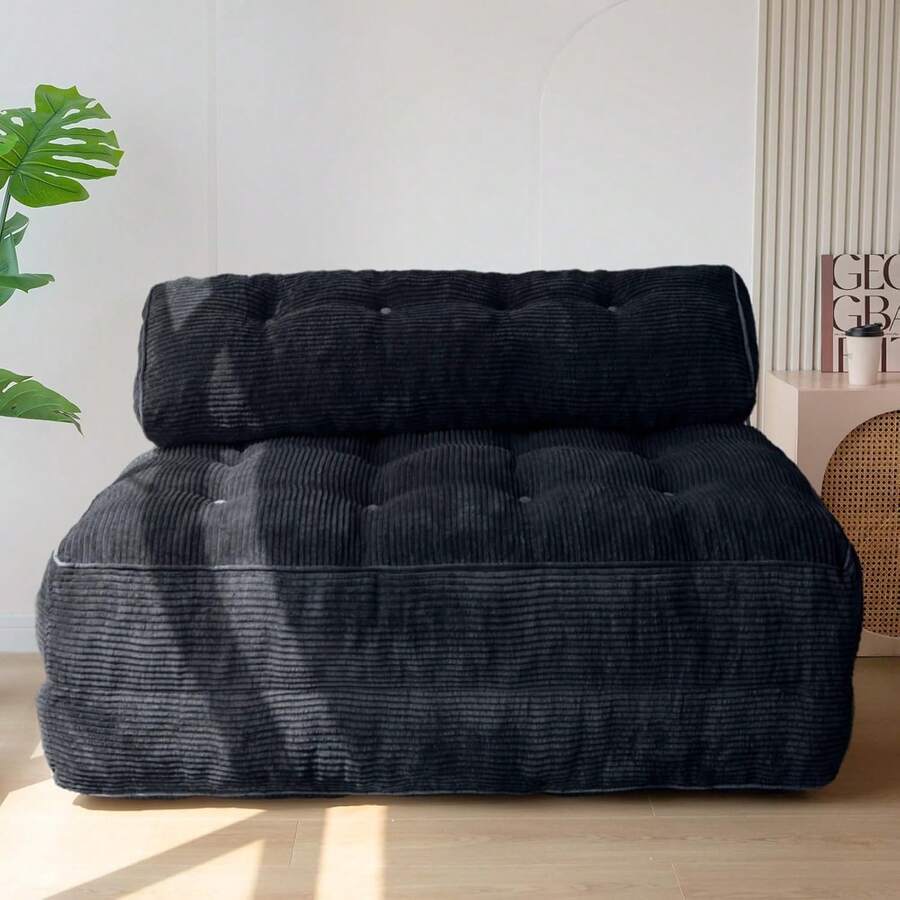 Convertible Folding Sofa Bed - Sleeper Chair With Pillow & Back Support, Portable Floor Lounge For Living Room Bedroom - Black - View 1