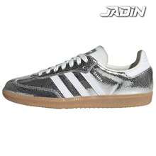 Adidas Samba OG Silver Metallic Cracked Leather Women's JR0035 - Xám - Xem 1