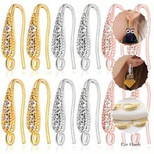 KMEOSCH 8个立方氧化锆耳钩，低过敏性法式耳钩，带环水钻耳环，适用于DIY吊坠耳环首饰制作 - 耳鉤 - 查看 1