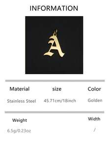 1pc Old English Initial Necklace Personalized 26 Letter A-Z Name Pendant Necklace For Women Stainless Steel Jewelry Birthday Gifts - Gothic Necklace - View 14