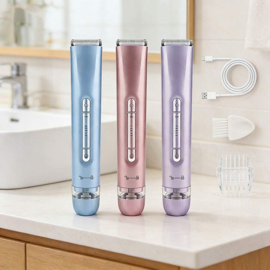 IPX7 Waterproof Dual-Head Epilator - 400mAh Rechargeable Unisex Shaver, Suitable For Face/Body, Portable Beauty Tool