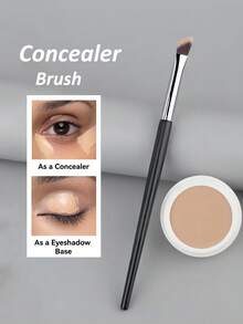 1 pieza Pincel de maquillaje en ángulo para corrector, pincel triangular para corrector, pincel suave para maquillaje de ojos, pincel multiusos para corrector y iluminador para mujeres, regalos - Plateado - Ver 7