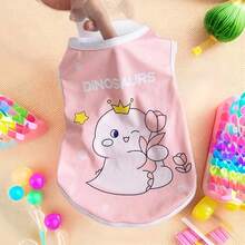 Six Pieces Pet Clothes Set For Cats And Dogs, Animal Print Summer Cute Cartoon Vest, Bichon Teddy Pomeranian - Multicolor - View 9