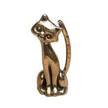 Vintage Copper Tabletop Figurine, Rustic Countryside Cat Decor, Creative Kitty Ornament, Desk Accessory - Multicolor - View 16