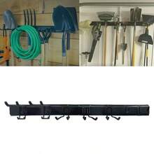 Garage Garden Tool Holder Storage Rack Shed Wall Mounted Organiser Long Hook - Black - View 9