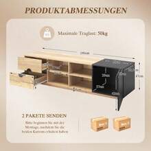 Television Stands & Entertainment Centers - Black + Engineered Wood + Contemporary + Modern - View 3