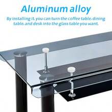 mesa de centro salaYARNOW Adaptador Redondo De Mesa De Vidrio De Aluminio Plata 0.98X0.98X0.27 Pulgadas Paquete De 6 para Girar Mesa De Centro Y Comedor - como en la foto - Ver 3