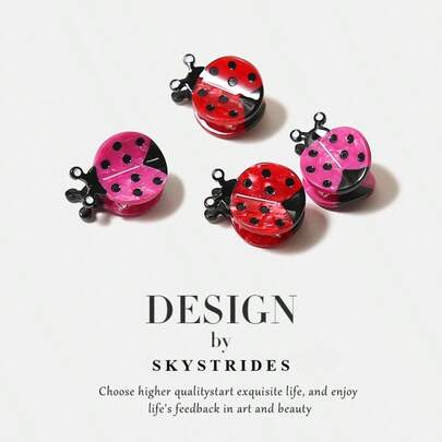 1个可爱瓢虫造型发夹，采用优质醋酸纤维材质，可爱又富有创意，是百搭的日常发饰。