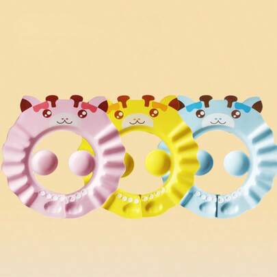 3pcs Cartoon Shower Cap, Waterproof Ear Protection Adjustable Shampoo Bath Cap