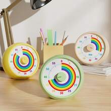 60-minutowy wizualny timer dla dzieci, do klasy, biura, kuchni, na biurko, narzędzie do zarządzania czasem dla dzieci, cicha praca, timer Pomodoro, wzór tęczy - Wielokolorowe - Zobacz 7