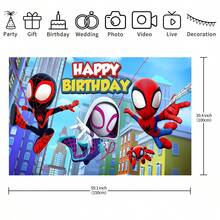 Superhero Cartoon Birthday Party Decoration Background Banner, Cartoon Theme Shower Party Perfect Decor, Bedroom Tapestry Photo Backdrop Display - Multicolor - View 5