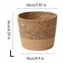 1/3pcs Nordic Style Natural Seagrass Woven Planter Basket, Flower Pot, Plant Container, Home Decor (Actual Size May Vary Slightly) - Multicolor - View 11