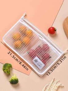 Refrigerator Storage Net Bag Hanging Kitchen Multi-Functional Dual-Compartment Kitchen Organizer Bag - Multicolor - View 5