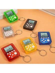 立方体游戏机钥匙扣，迷你饮酒游戏手柄吊坠，复古街机游戏钥匙扣，万圣节/感恩节/圣诞节礼物，跨境掌上游戏机玩具经典怀旧立方体游戏钥匙扣吊坠 - 彩色 - 查看 6