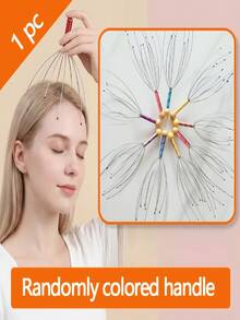 1pc Octopus Head Massager, 12 Tentacle Scalp Massage Tool, Fun Relaxation Gift, Soul Extractor, Head Scratcher, Unisex Stress Relief Massager - Multicolor - View 10