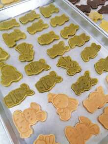 Easter Cookie Cutters - Easter Bunny, Chick Embossing Molds, Cookie Stamps, 3D Press-Style, DIY Baking Cookie & Cupcake Molds, Cute Rabbit Plastic Molds - Pink - View 6