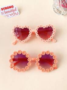 2/4Pcs 2026 Girls Cute Newest Flower Heart 2 Styles Kids Children Fashion Glasses Baby Eyewear,Card Only Show,Don't Shipping - Multicolor - View 13