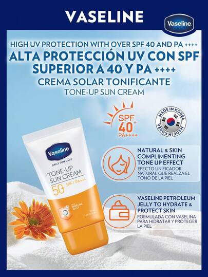  [50ml] | Bendiciones de Ramadán | Radiante después de Eid | Protector solar SPF 50 PA++++ | Infundido con gel de Vaseline, proporciona protección UV definitiva | Imprimación hidratante | Para rostro y Body | No blanqueador | Hidratante y ligero | Hecho en Corea