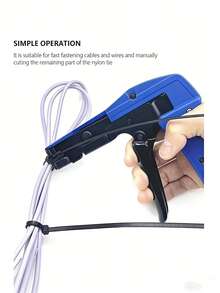 1pc Work Tools Cable Tie Gun, Manual Nylon Tie Strap Tightening Tool With Adjustable Tension And Cutting Function. As A Non-Electric Tool, It Operates Manually, Featuring A Durable Aluminum Alloy Structure And PVC Grip, Requiring No Batteries. Its Ergonomic Design Ensures Convenient Operation. - Multicolor - View 4