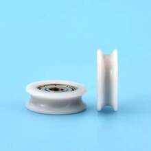 624 604 polea de plástico envuelta en rodamiento rueda rodante rueda de plástico envuelta rueda Peilin rueda guía de rueda con ranura en U NGJE - U 4X18X6 blanco - Ver 2