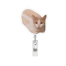 1pc Cute Cat Expression Abstract Acrylic Retractable Badge Reel Clip, Suitable For Nurses, Doctors, Volunteers, Teachers, Office Workers, ID Holders, Medical Personnel Badge Accessories, Retractable Lanyard Clip - A - View 4