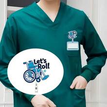 Expandable Nurse Badge Holder With Clip - Durable Acrylic, Fun Wheelchair Design, Suitable For Nurses, Doctors, RNs, LPNs - Perfect For Work And Office Use - 1 - View 3