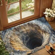 1pc Realistic 2D/3D Optical Illusion Black Hole Crack Floor Mat - Illusion 3D Cave Effect, Durable Easy-Clean Suitable For Indoor/Outdoor Use, Modern Optical Illusion For Home Entrance,,, Bedroom - Low- Fiber Design For Birthday Anniversaries, Valentine's Day, Thanksgiving, Christmas, Halloween, Wedding, New Year Gifts.Ideal Gifts For Her, Him, Family Members, Boyfriends, Girlfriends, Fathers, Mothers, Lovers, Daughters, Sons, Grandfathers, Grandmothers, Friends, Classmates, And Pets.Suitable For Car, Bedroom, Living Room, Office, Bedroom Decor, Indoor And Outdoor Decorative Mat, Fall Decor, Fall Decorations For Home, Christmas Party Theme Mat, Christmas Decor, Office Decoration. - 亮色2 - 查看 2