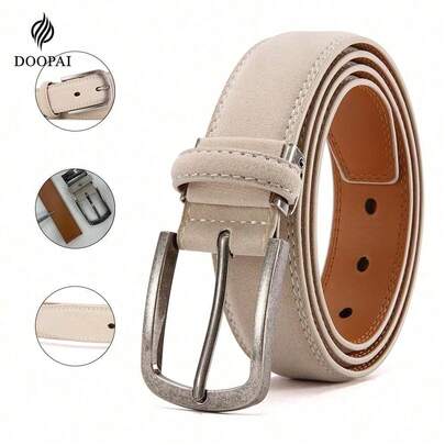  DOOPAI Men's Casual Pin Buckle Belt - Adjustable Alloy Buckle, Suitable For Casual And Business Occasions, Also Suitable For Teenagers, Young People And Men, Can Be Used For Daily Wear, Outdoor Activities, Sports, Vacation, Graduation, Birthday And Daily Wear.