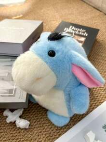 1个25厘米/9.84英寸创意驴毛绒玩具，奢华柔软填充驴玩偶，可爱动物毛绒玩具，送给女孩的礼物，生日、圣诞节、万圣节、新年、节日礼物 - 淺藍色 - 查看 6